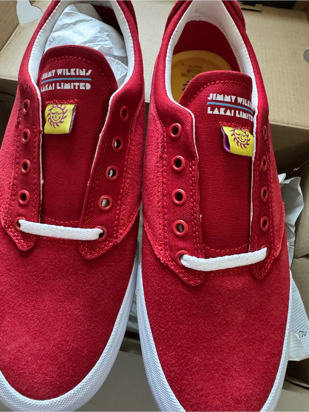 Jimmy Wilkins x Lakai Limited Kids Red Canvas & Suede Shoes Mens 8.5 -Woman’s 10